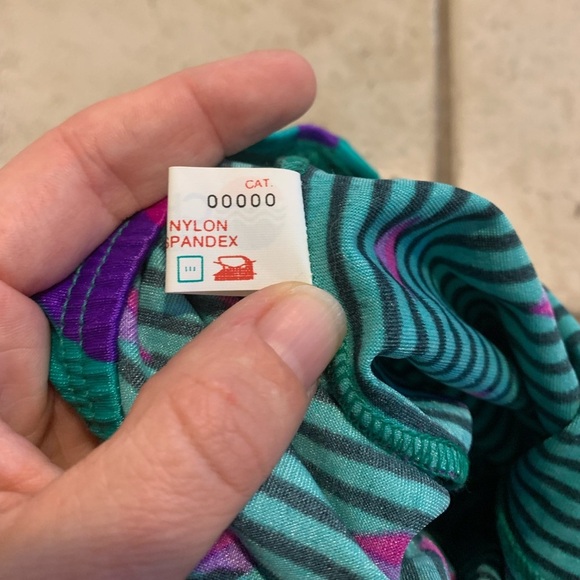 Vintage 80s 90s Teal Purple Magenta Stripe Strapless High Cut Swimsuit Small - Picture 4 of 6